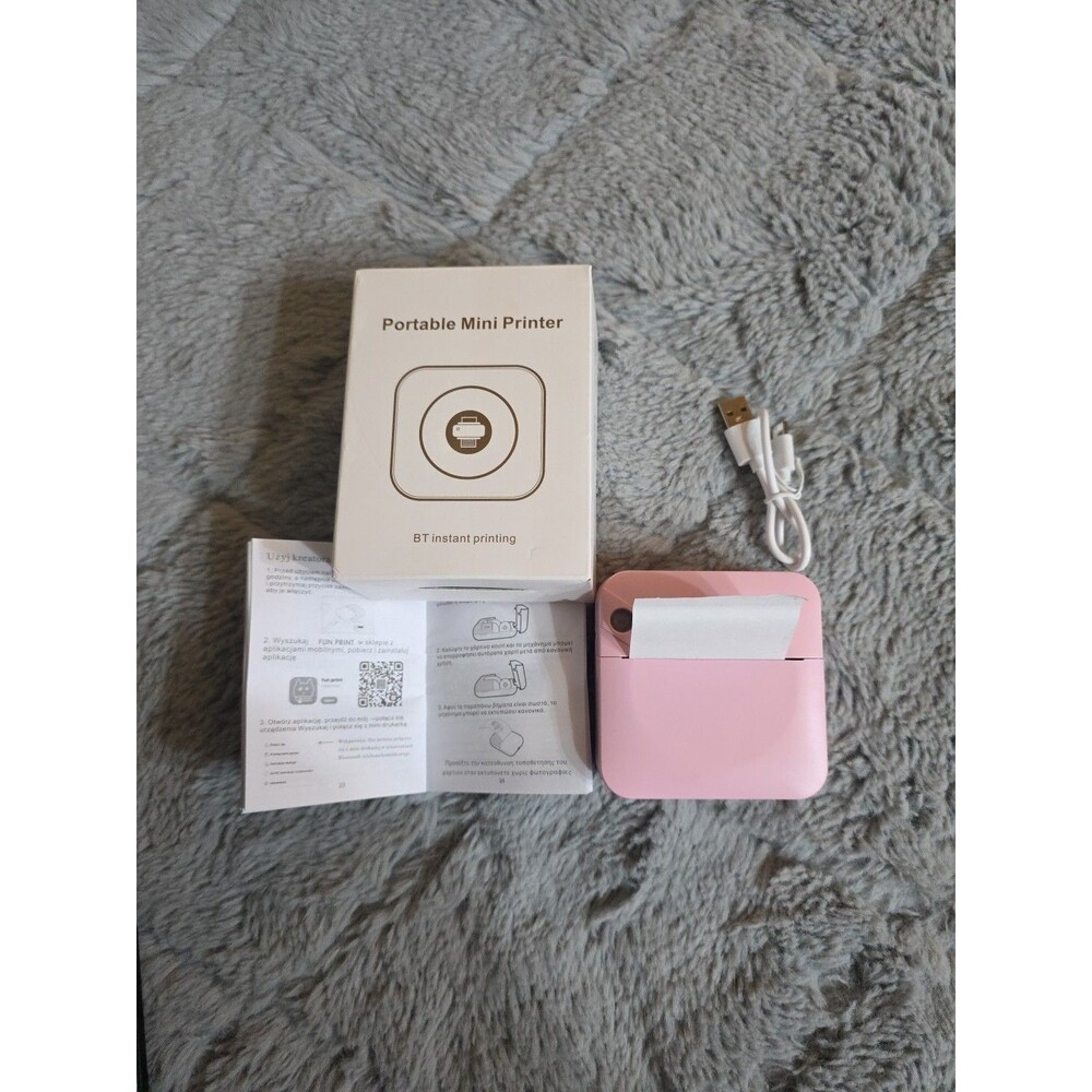 Mini Wireless Portable Thermal Bluetooth Printer - Pink